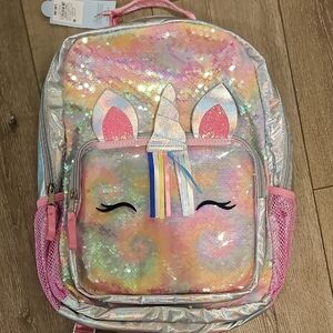 Cat & Jack Rainbow Unicorn Sequin Backpack